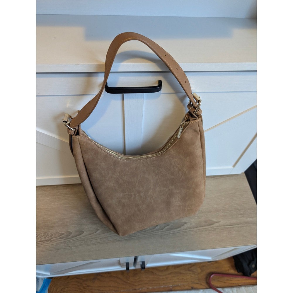 4th & Reckless Una Tan Brown Faux Suede Hobo Shoulder Bag 4RAL07730